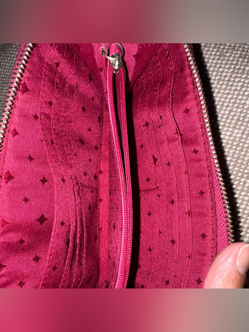 FOSSIL Snakeskin Embossed Pink Leather Zip Around Clutch Wallet - Picture 11 of 11